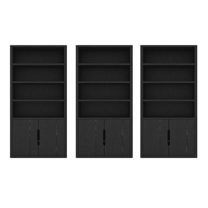 Manhattan Comfort - Rivington 40in Bookcase Cabinet in Black (4-Shelf) - Set of 3 - 3-BC006-BK veiw 1