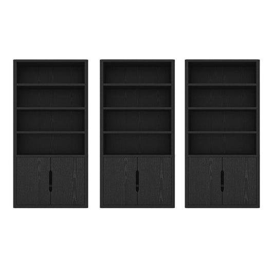 Manhattan Comfort - Rivington 40in Bookcase Cabinet in Black (4-Shelf) - Set of 3 - 3-BC006-BK veiw 1