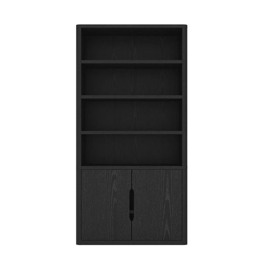 Manhattan Comfort - Rivington 40in Bookcase Cabinet in Black (4-Shelf) - BC006-BK veiw 1