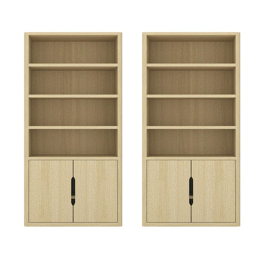 Manhattan Comfort - Rivington 40in Bookcase Cabinet in Natural Oak (4-Shelf) - Set of 2 - 2-BC006-NA veiw 1