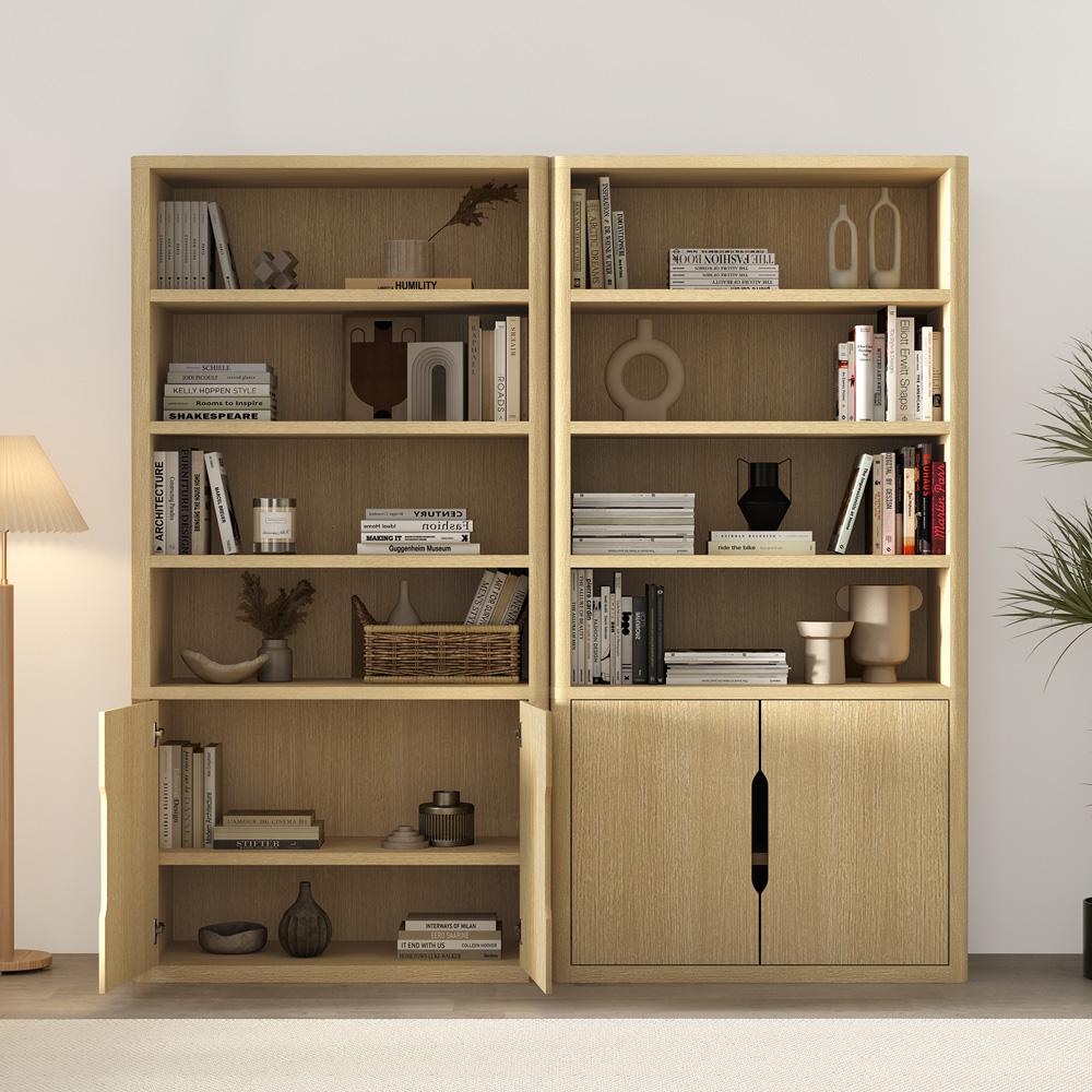 Manhattan Comfort - Rivington 40in Bookcase Cabinet in Natural Oak (4-Shelf) - Set of 2 - 2-BC006-NA veiw 7