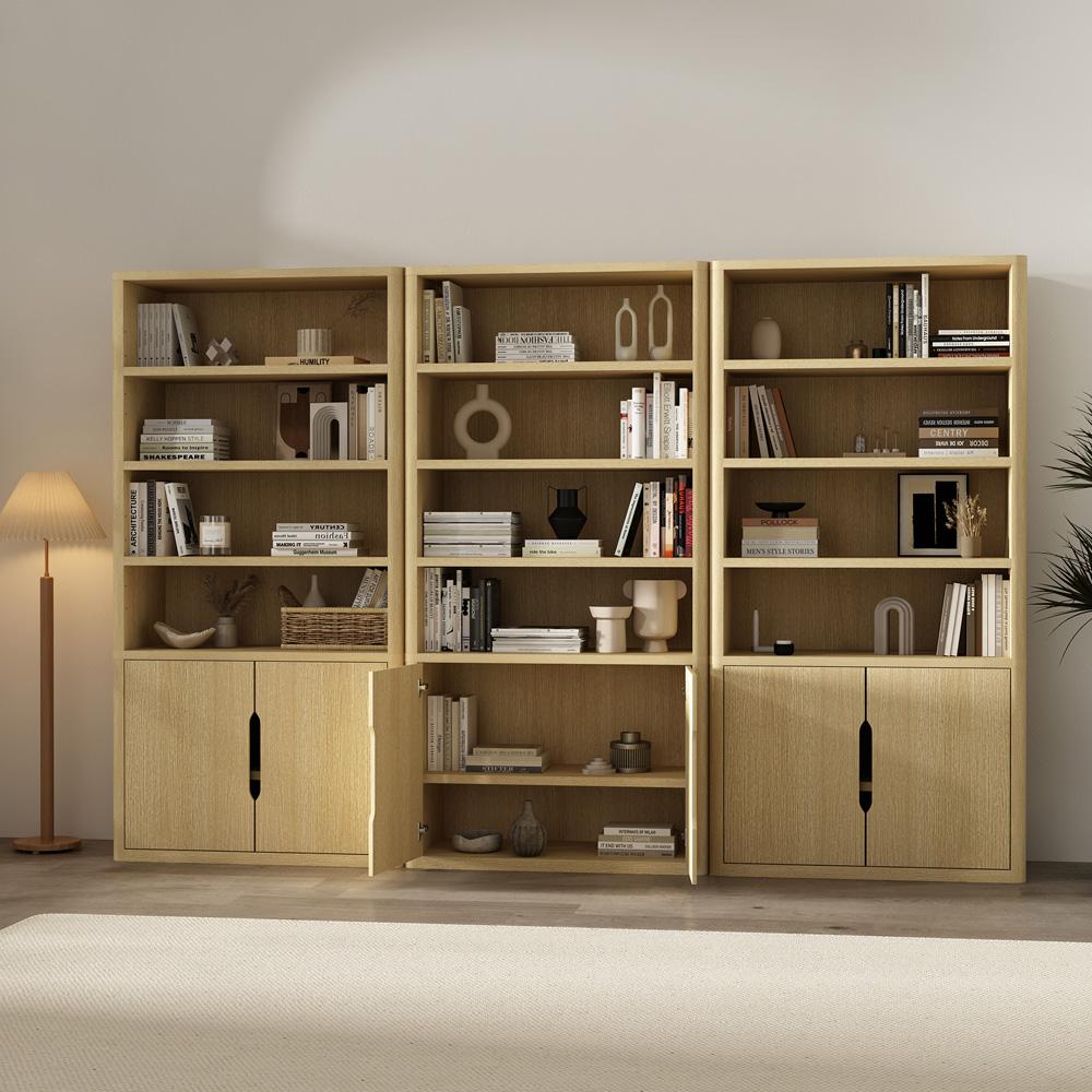 Manhattan Comfort - Rivington 40in Bookcase Cabinet in Natural Oak (4-Shelf) - Set of 3 - 3-BC006-NA veiw 7