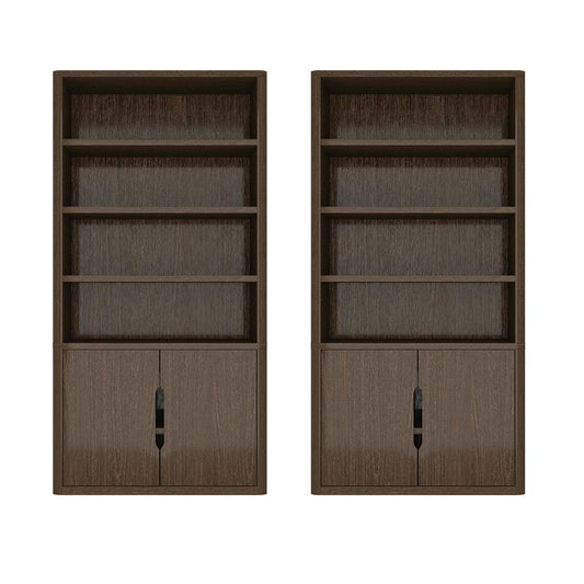 Manhattan Comfort - Rivington 40in Bookcase Cabinet in Walnut (4-Shelf) - Set of 2 - 2-BC006-BR veiw 1