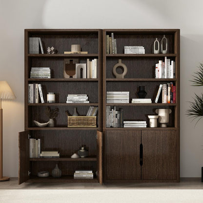 Manhattan Comfort - Rivington 40in Bookcase Cabinet in Walnut (4-Shelf) - Set of 2 - 2-BC006-BR veiw 7