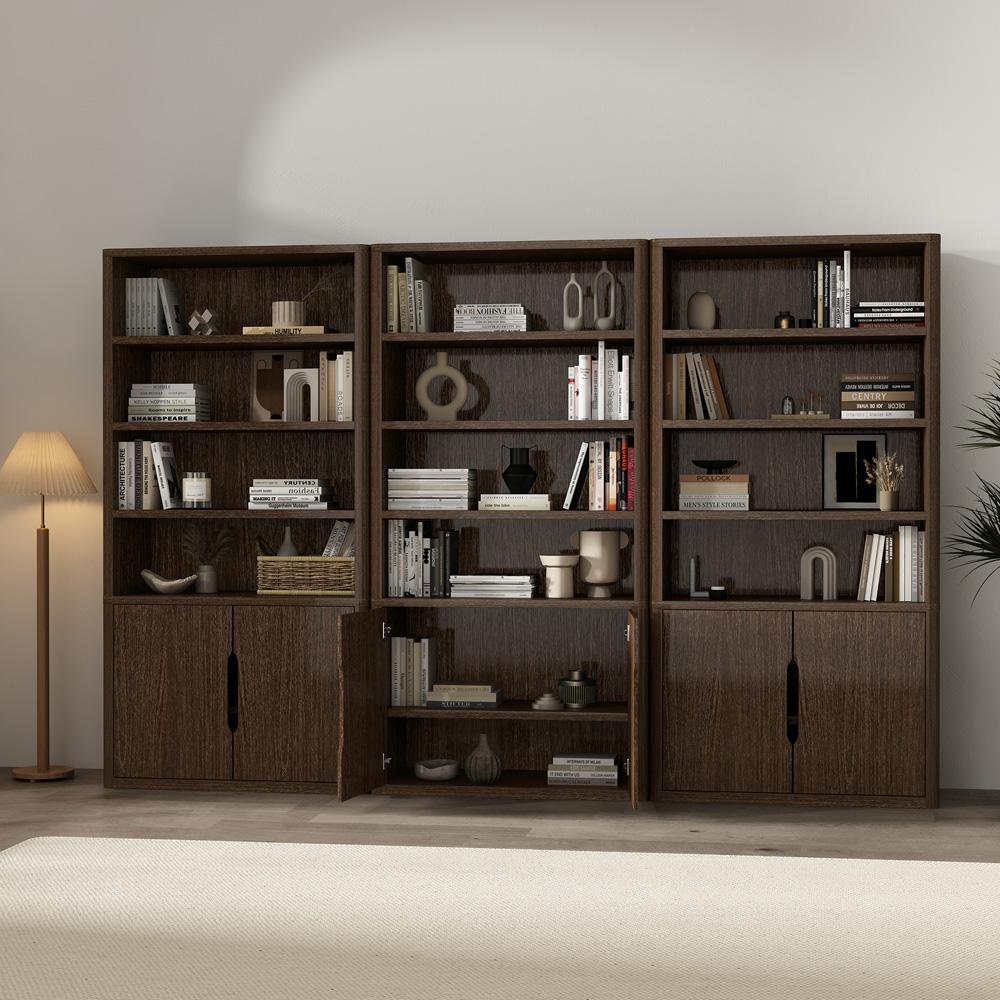 Manhattan Comfort - Rivington 40in Bookcase Cabinet in Walnut (4-Shelf) - Set of 3 - 3-BC006-BR veiw 7
