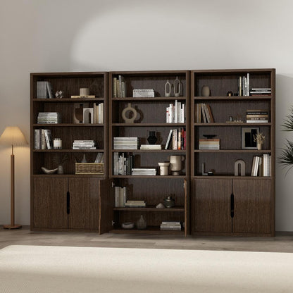 Manhattan Comfort - Rivington 40in Bookcase Cabinet in Walnut (4-Shelf) - Set of 3 - 3-BC006-BR veiw 7