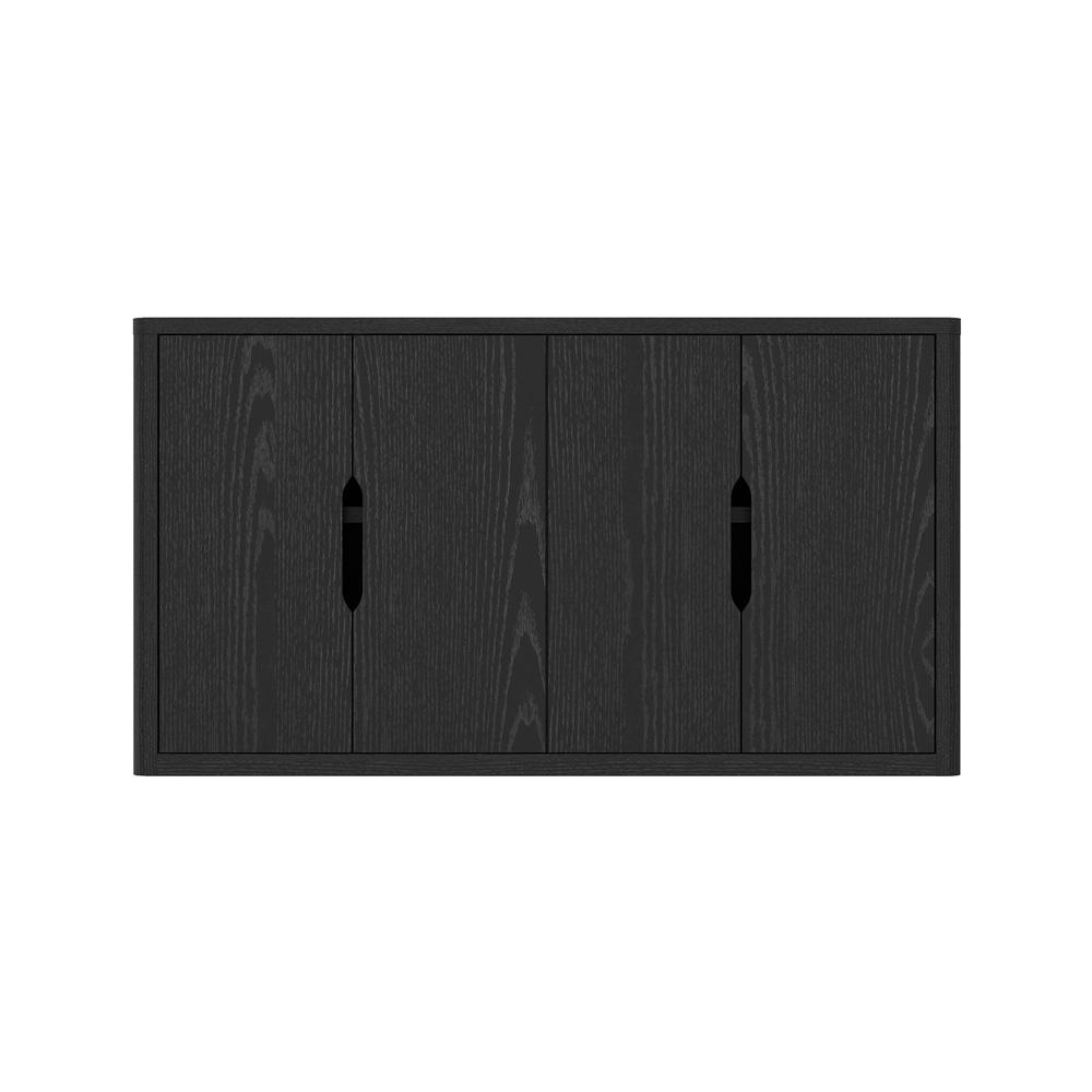 Manhattan Comfort - Rivington 60in Sideboard in Black (4-Shelf) - SB009-BK veiw 1
