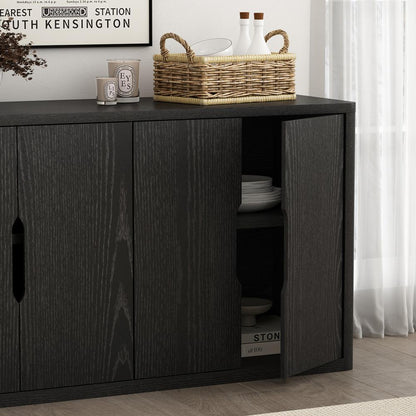 Manhattan Comfort - Rivington 60in Sideboard in Black (4-Shelf) - SB009-BK veiw 7