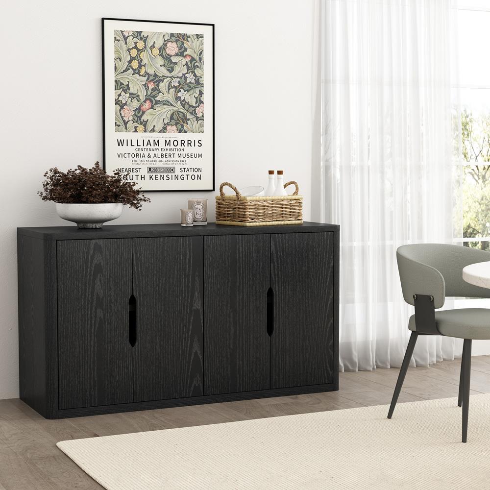 Manhattan Comfort - Rivington 60in Sideboard in Black (4-Shelf) - SB009-BK veiw 8