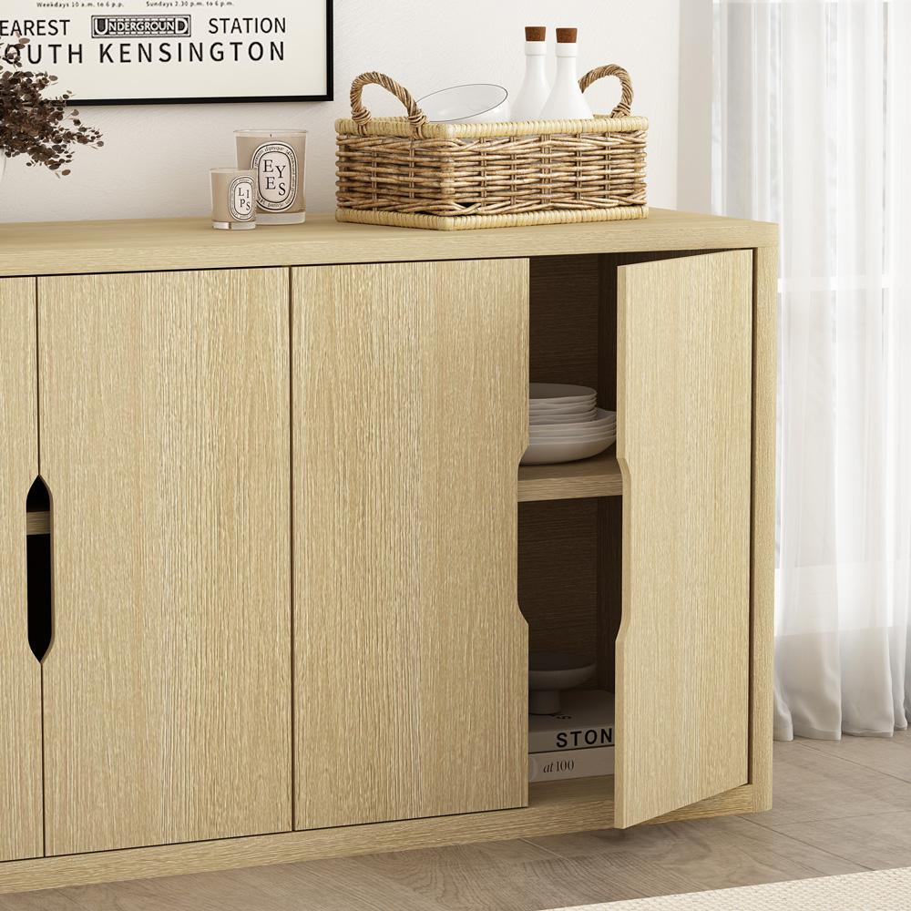 Manhattan Comfort - Rivington 60in Sideboard in Natural Oak (4-Shelf) - SB009-NA veiw 7