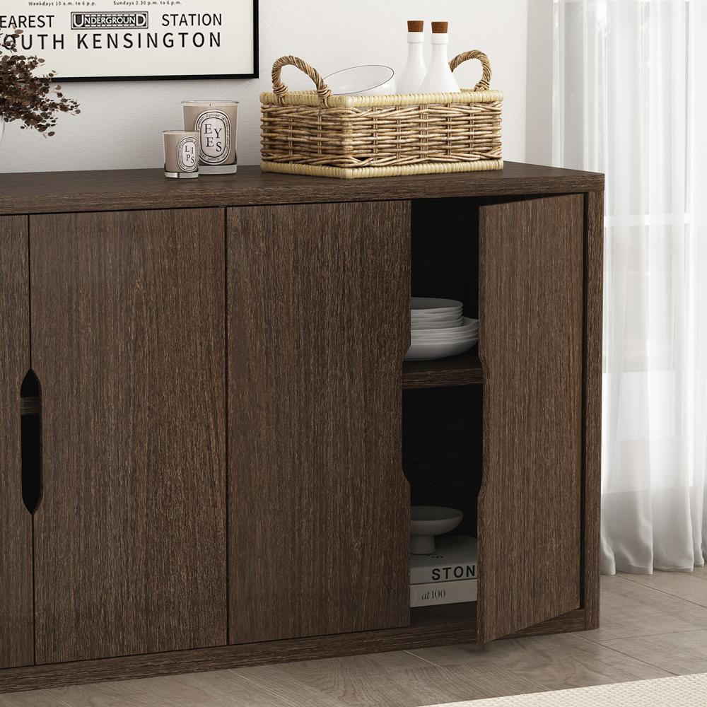 Manhattan Comfort - Rivington 60in Sideboard in Walnut (4-Shelf) - SB009-BR veiw 7