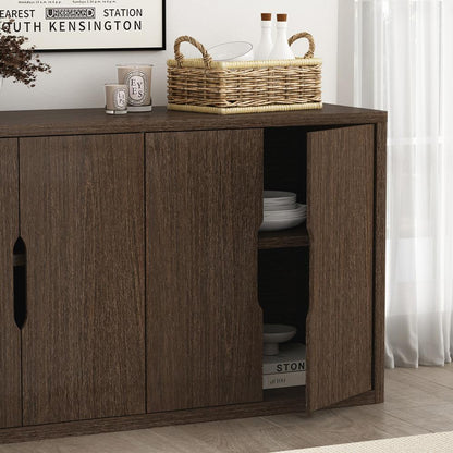 Manhattan Comfort - Rivington 60in Sideboard in Walnut (4-Shelf) - SB009-BR veiw 7