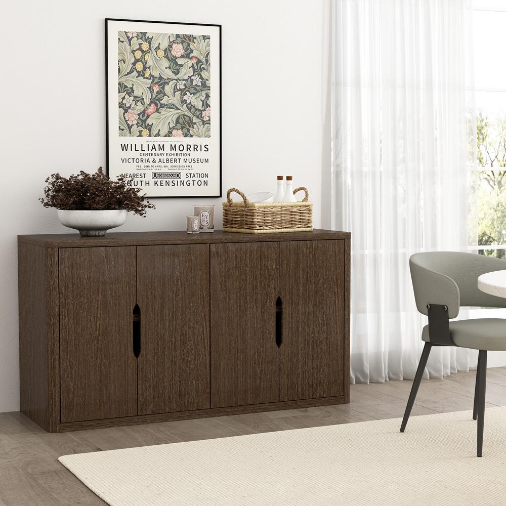 Manhattan Comfort - Rivington 60in Sideboard in Walnut (4-Shelf) - SB009-BR veiw 8