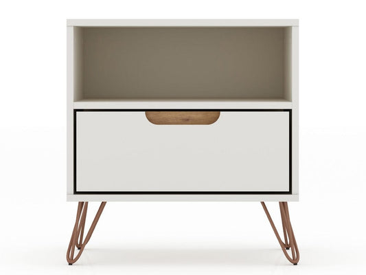 Manhattan Comfort - Rockefeller 1.0 Nightstand in Off White - 101GMC8 veiw 1