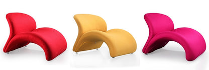 Manhattan Comfort - Rosebud Wool Blend Accent Chairs with Metal Legs in FuchsiaRedYellow - Set of 3 - 3-AC0013 veiw 1