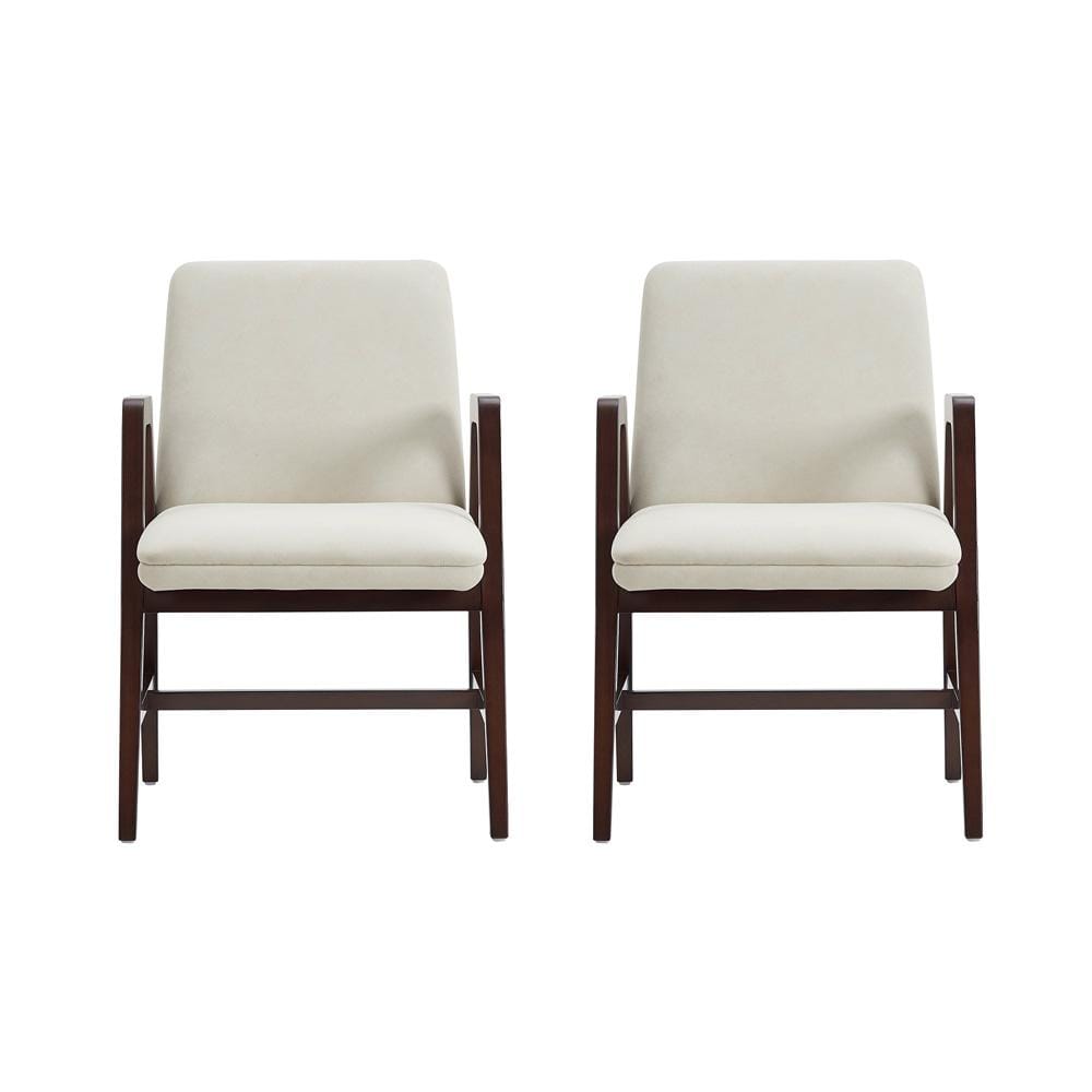 Manhattan Comfort - Stella Dining Armchair in Cream - Set of 2 - 2-DC101AR-CR veiw 1