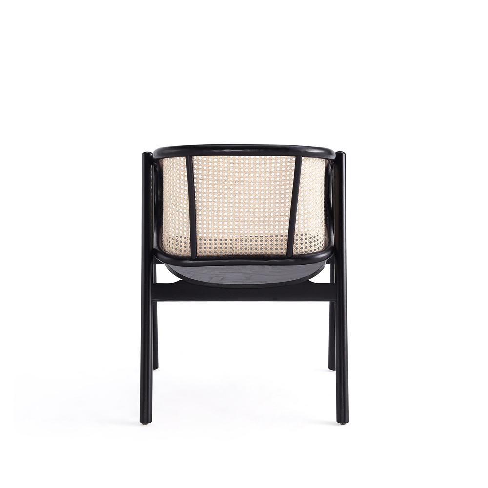Manhattan Comfort - Versailles Arm Chair with American Ash Wood Legs in Black and Natural Cane - Set of 2 - 2-ACCA02-BK veiw 6