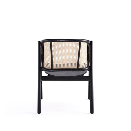 Manhattan Comfort - Versailles Arm Chair with American Ash Wood Legs in Black and Natural Cane - Set of 2 - 2-ACCA02-BK veiw 6