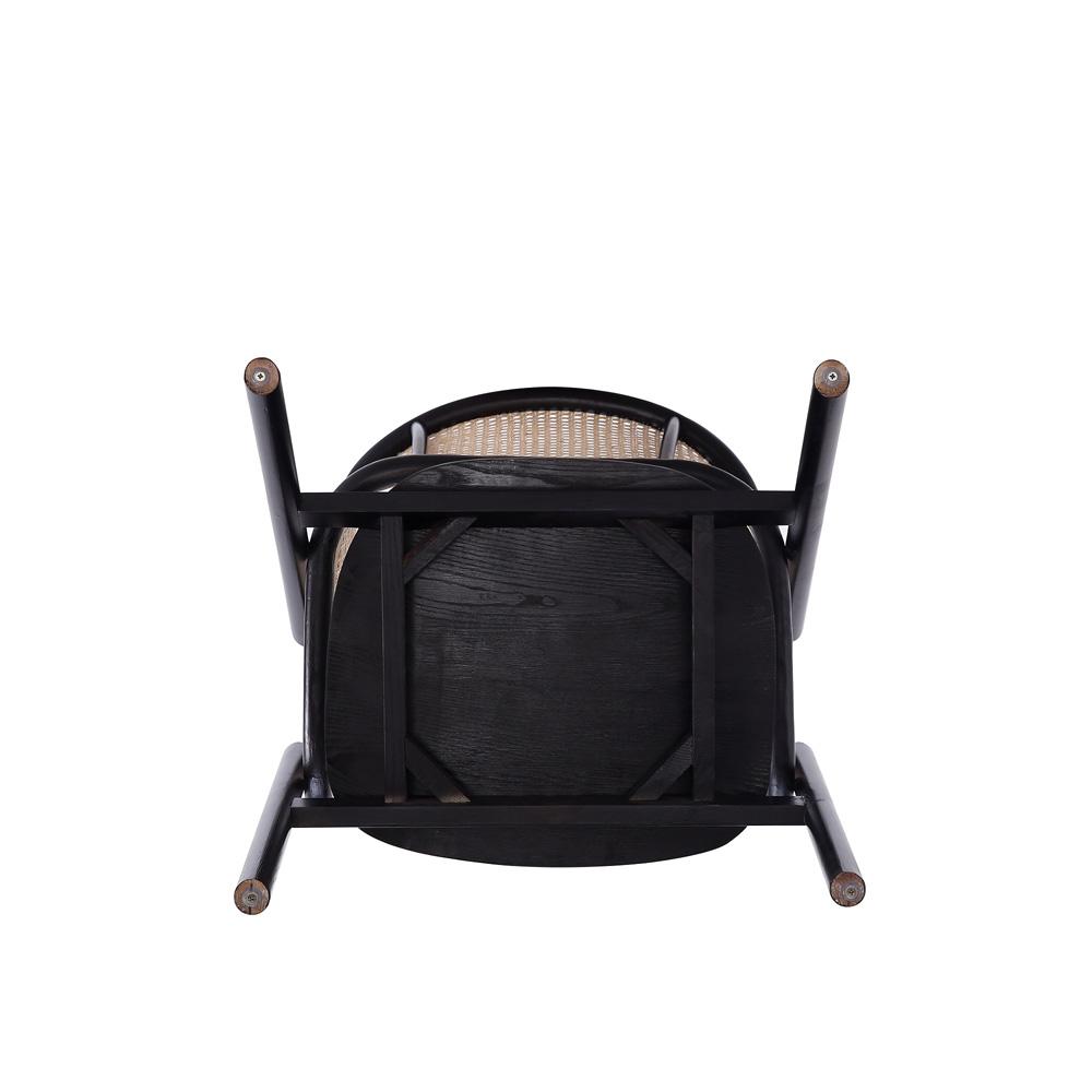 Manhattan Comfort - Versailles Arm Chair with American Ash Wood Legs in Black and Natural Cane - Set of 2 - 2-ACCA02-BK veiw 8
