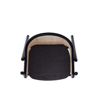 Manhattan Comfort - Versailles Arm Chair with American Ash Wood Legs in Black and Natural Cane - ACCA02-BK veiw 6