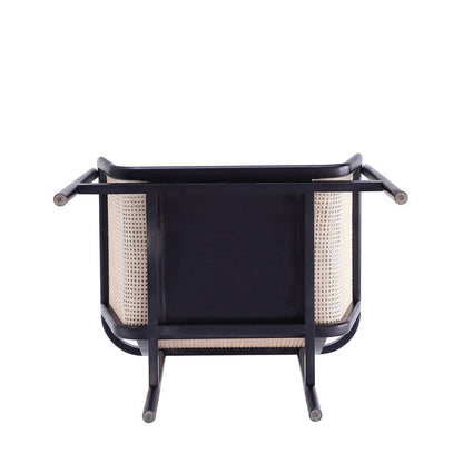 Manhattan Comfort - Versailles Woven Polycotton Accent Chair with American Ash Wood Legs in Black, Natural Cane and Cream - Set of 2 - 2-ACCA01-CR veiw 8