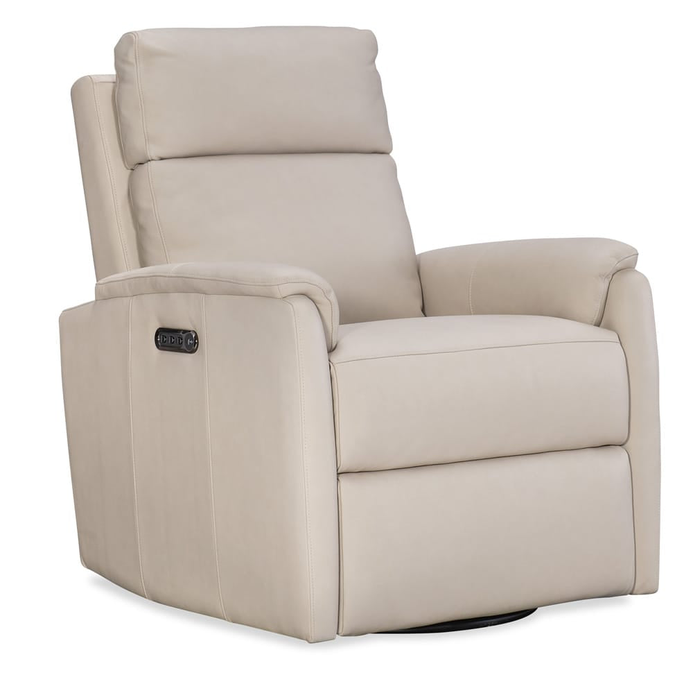 Margaritaville - Latitudes Power Swivel Recliner with Power Headrest and Power Lumbar in Beige Leather - MV-RC825-PHLSW-003 view 1