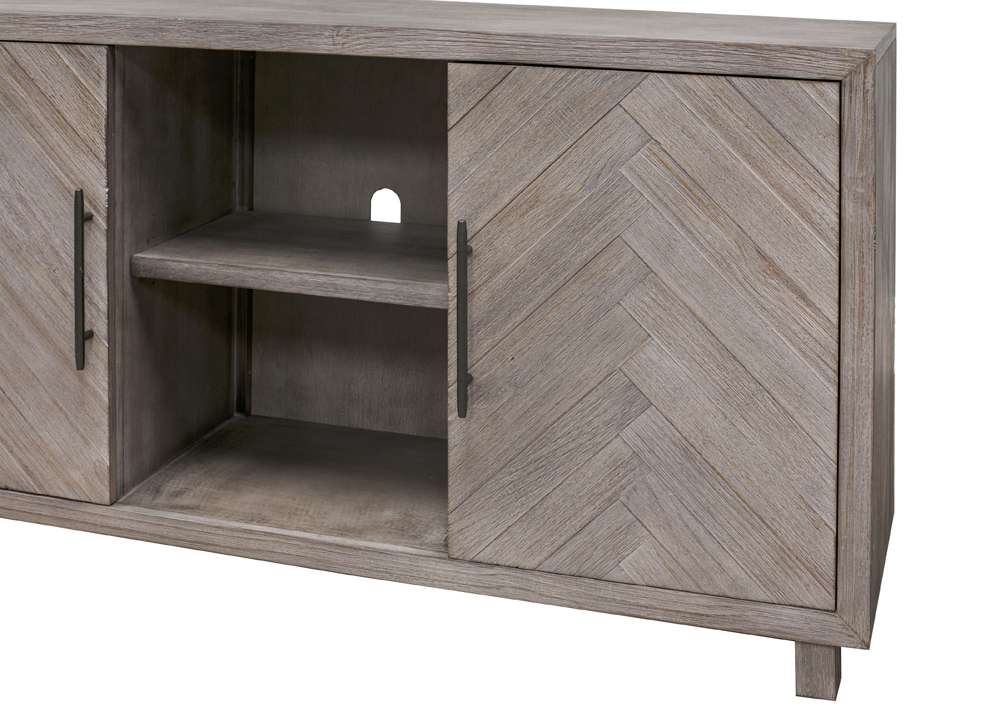 Martin Furniture - Palisades 60in TV Console, Fully Assembled, Gray - IMPA360 veiw 3