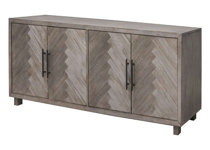 Martin Furniture - Palisades 80in Four Door TV Console, Fully Assembled, Gray - IMPA380 veiw 1