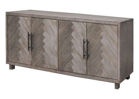Martin Furniture - Palisades 80in Four Door TV Console, Fully Assembled, Gray - IMPA380 veiw 1