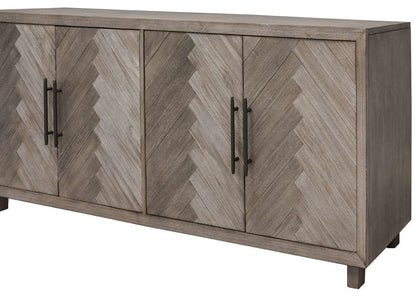 Martin Furniture - Palisades 80in Four Door TV Console, Fully Assembled, Gray - IMPA380 veiw 4