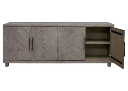 Martin Furniture - Palisades 80in Four Door TV Console, Fully Assembled, Gray - IMPA380 veiw 5