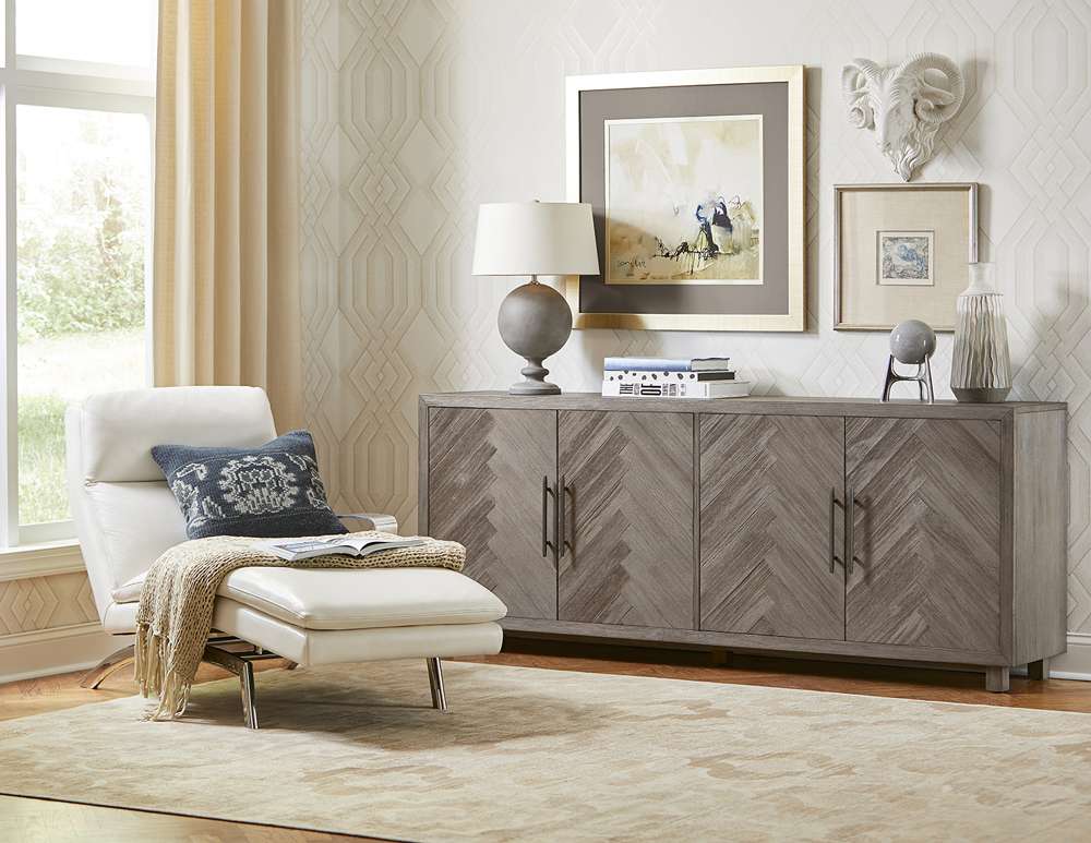 Martin Furniture - Palisades 80in Four Door TV Console, Fully Assembled, Gray - IMPA380 veiw 8