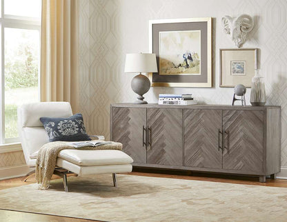 Martin Furniture - Palisades 80in Four Door TV Console, Fully Assembled, Gray - IMPA380 veiw 8