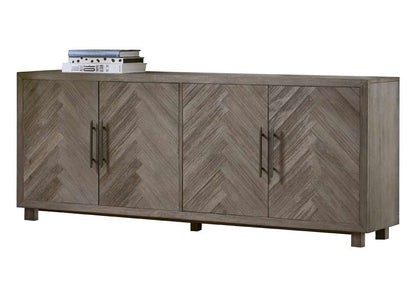 Martin Furniture - Palisades 80in Four Door TV Console, Fully Assembled, Gray - IMPA380 veiw 9