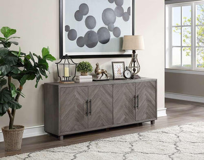Martin Furniture - Palisades 80in Four Door TV Console, Fully Assembled, Gray - IMPA380 veiw 10