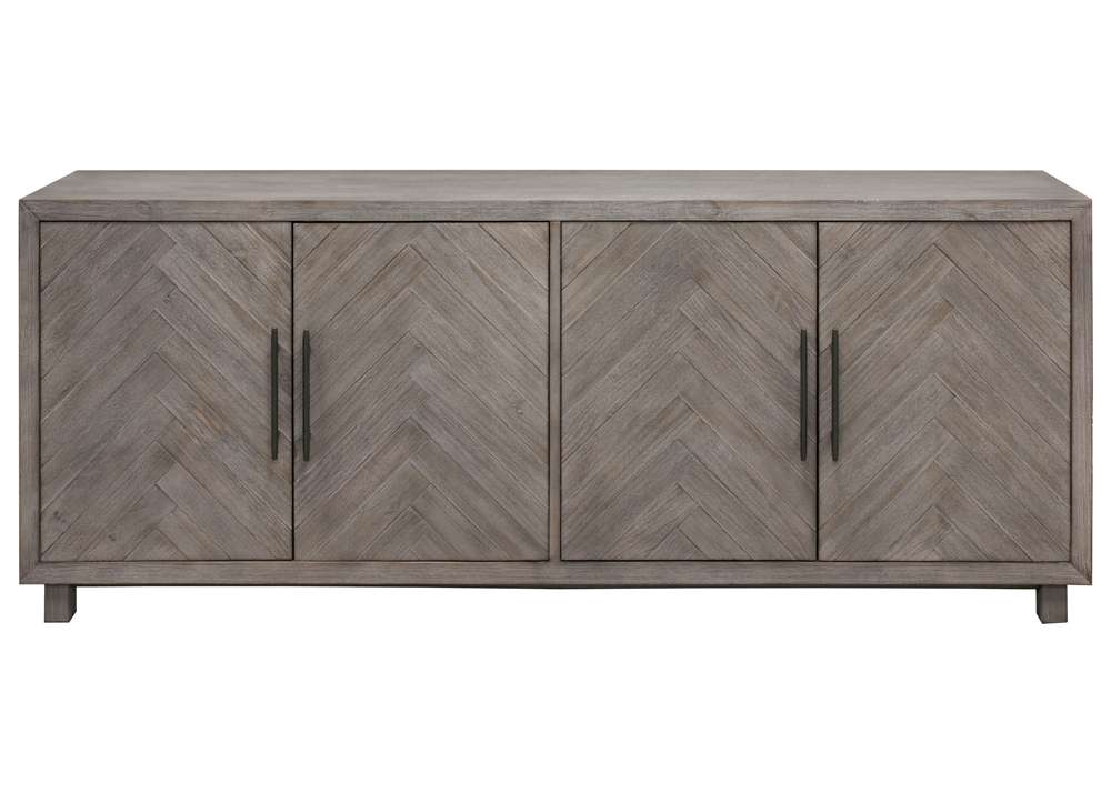 Martin Furniture - Palisades 80in Four Door TV Console, Fully Assembled, Gray - IMPA380 veiw 11