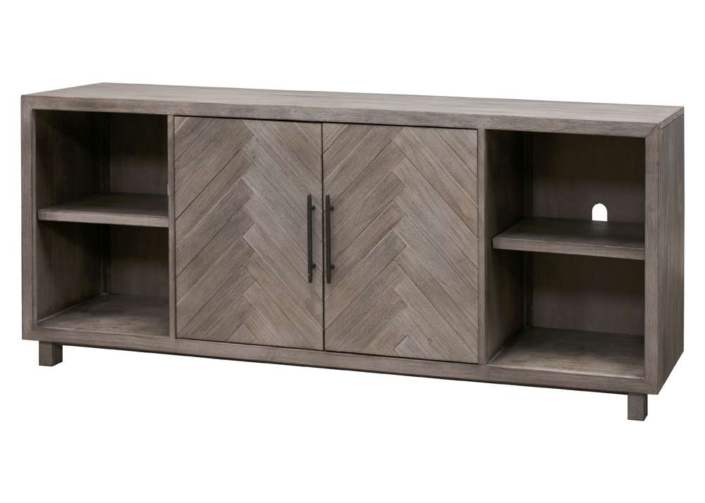 Martin Furniture - Palisades 80in Two Door TV Console, Fully Assembled, Gray - IMPA381 veiw 1