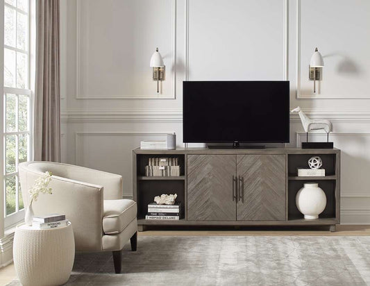Martin Furniture - Palisades 80in Two Door TV Console, Fully Assembled, Gray - IMPA381 veiw 2