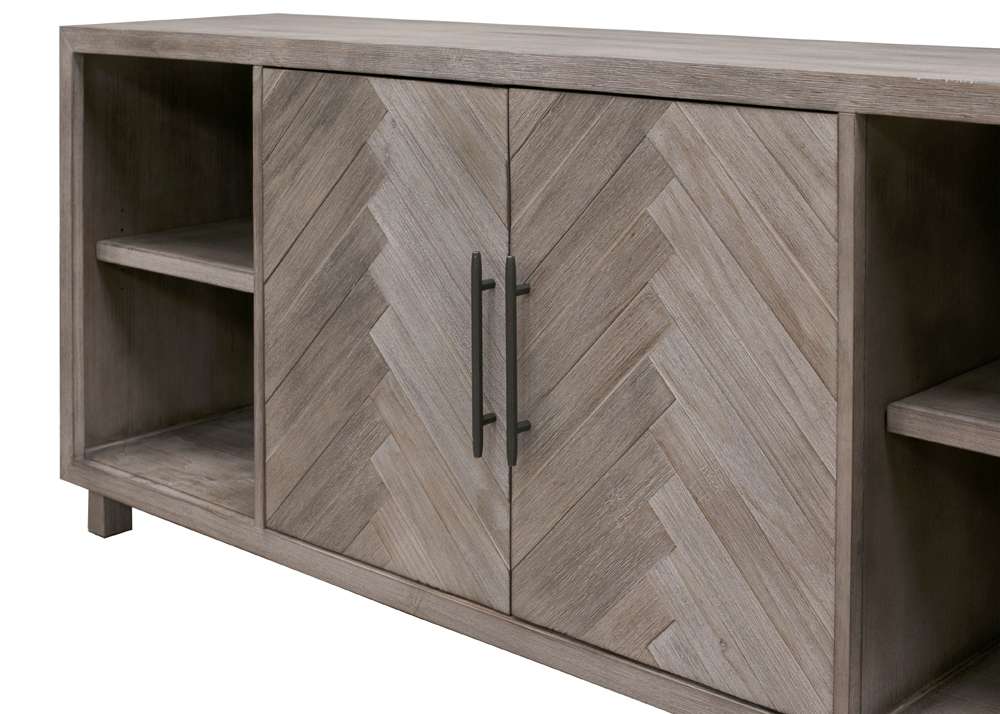 Martin Furniture - Palisades 80in Two Door TV Console, Fully Assembled, Gray - IMPA381 veiw 4