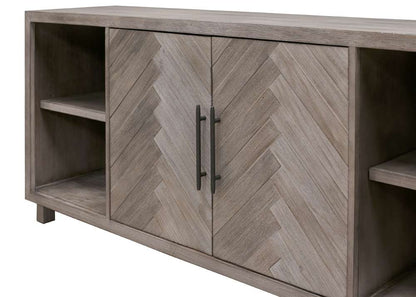 Martin Furniture - Palisades 80in Two Door TV Console, Fully Assembled, Gray - IMPA381 veiw 4