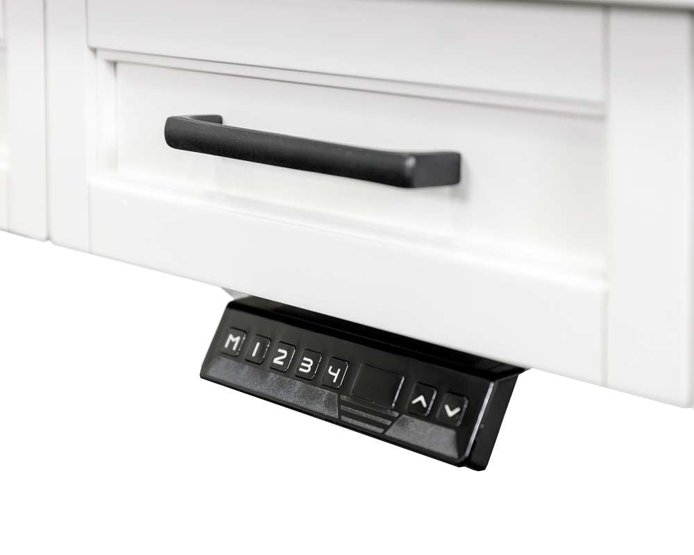 Martin Furniture - Abby - Modern Electric Sit/Stand Desk, Wood Adjustable Office Desk, White - IMAY384T-KIT veiw 4