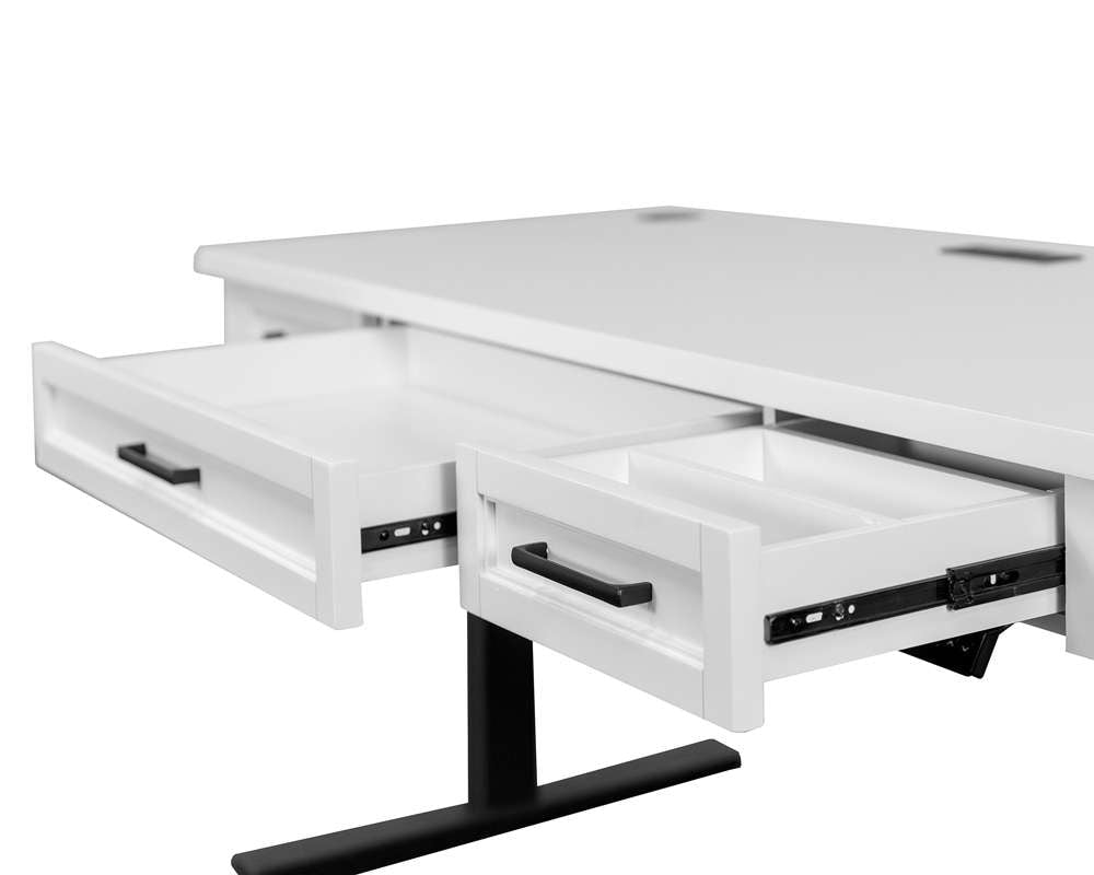 Martin Furniture - Abby - Modern Electric Sit/Stand Desk, Wood Adjustable Office Desk, White - IMAY384T-KIT veiw 5