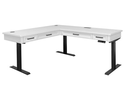 Martin Furniture - Abby - Modern Electric Sit/Stand L-Desk and Return, Wood Adjustable Office Corner Desk and Return, White - IMAY387TR-KIT veiw 2