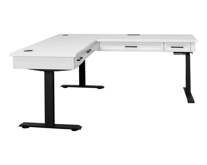 Martin Furniture - Abby - Modern Electric Sit/Stand L-Desk and Return, Wood Adjustable Office Corner Desk and Return, White - IMAY387TR-KIT veiw 4