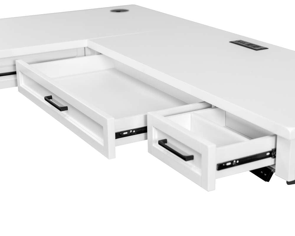 Martin Furniture - Abby - Modern Electric Sit/Stand L-Desk and Return, Wood Adjustable Office Corner Desk and Return, White - IMAY387TR-KIT veiw 5