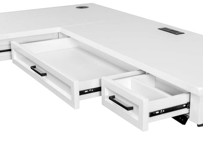 Martin Furniture - Abby - Modern Electric Sit/Stand L-Desk and Return, Wood Adjustable Office Corner Desk and Return, White - IMAY387TR-KIT veiw 5