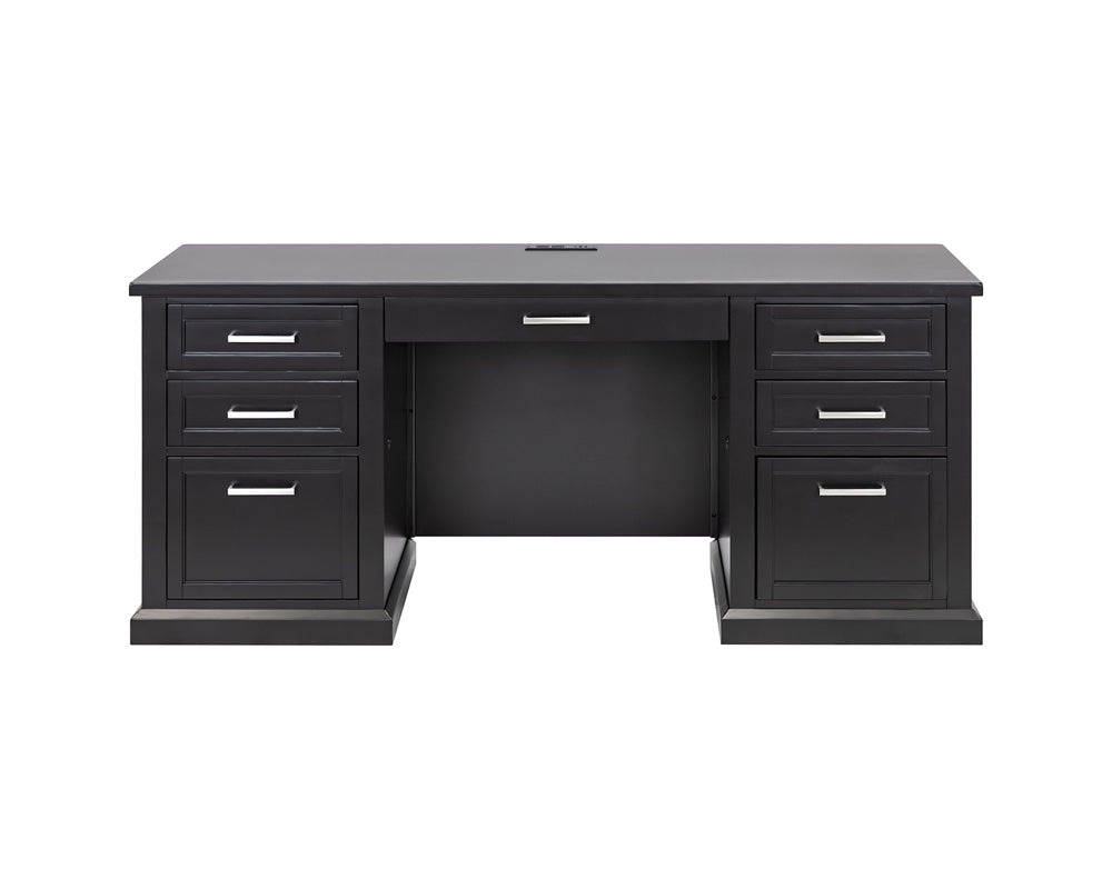 Martin Furniture - Abby - Modern Wood Desk, Office Writing Table, Credenza, Fully Assembled, Black - IMAY689B view 2