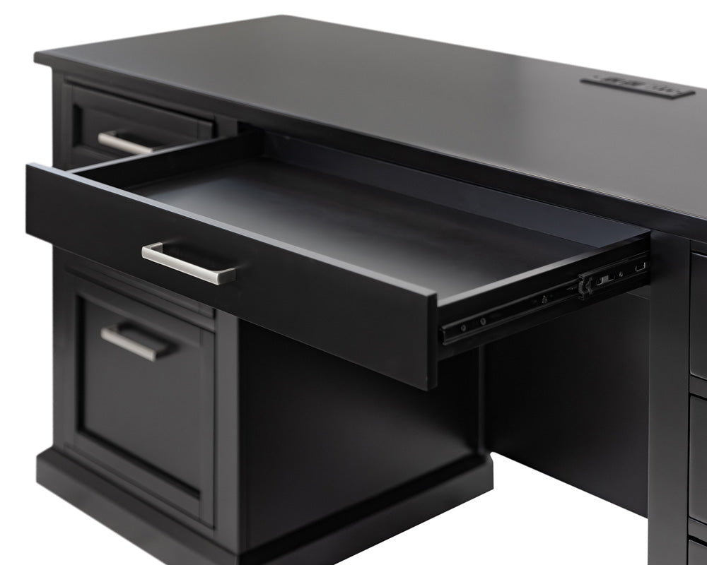 Martin Furniture - Abby - Modern Wood Desk, Office Writing Table, Credenza, Fully Assembled, Black - IMAY689B view 4