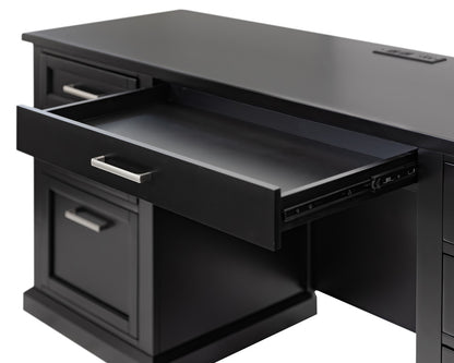 Martin Furniture - Abby - Modern Wood Desk, Office Writing Table, Credenza, Fully Assembled, Black - IMAY689B view 4