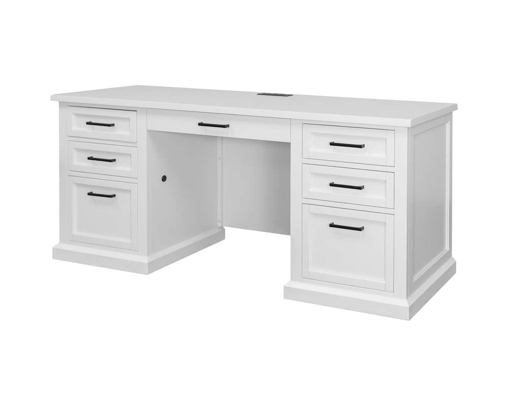 Martin Furniture - Abby - Modern Wood Desk, Office Writing Table, Credenza, Fully Assembled, White Finish - IMAY689 veiw 3